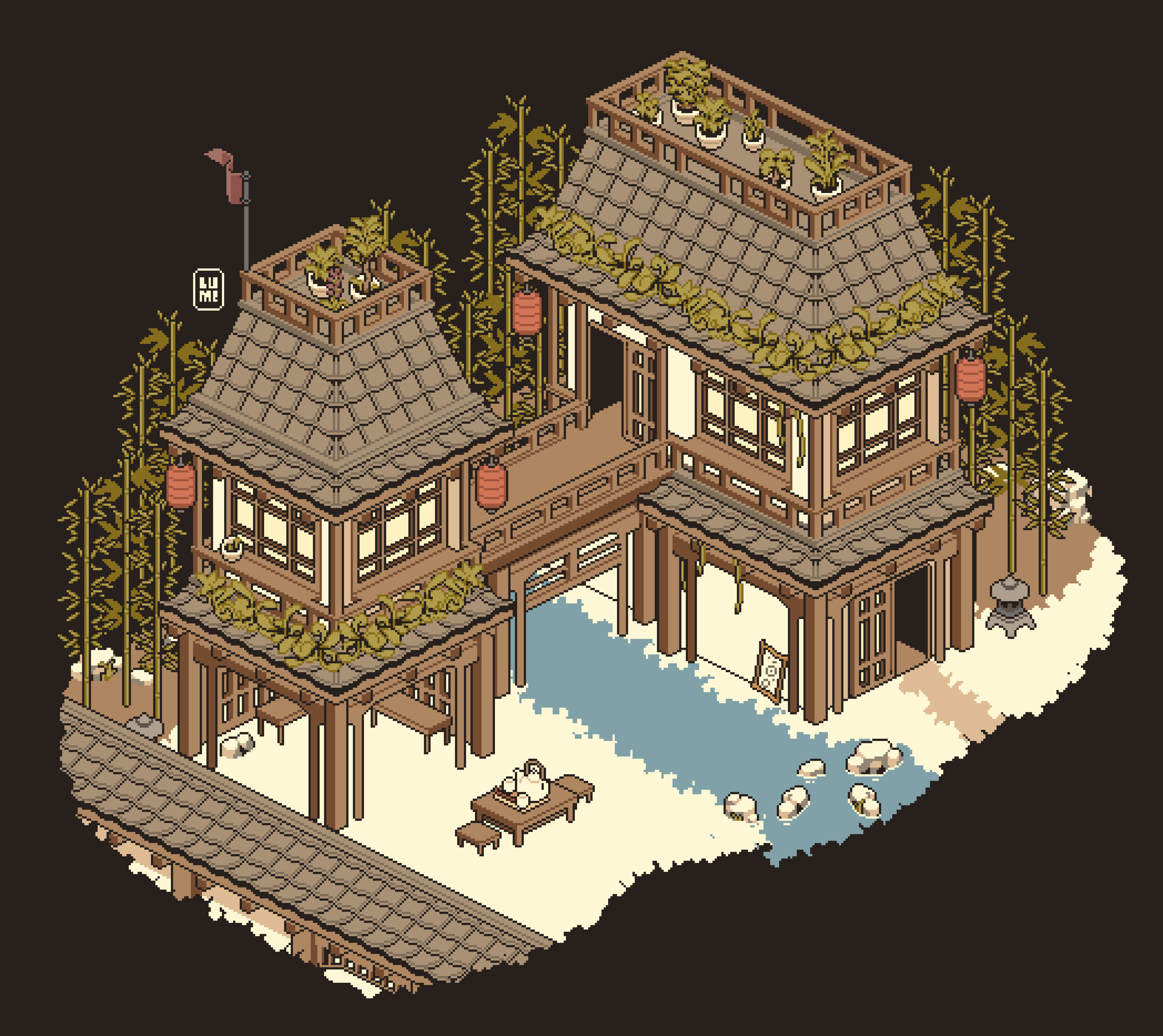 Among Bamboos — pixel art