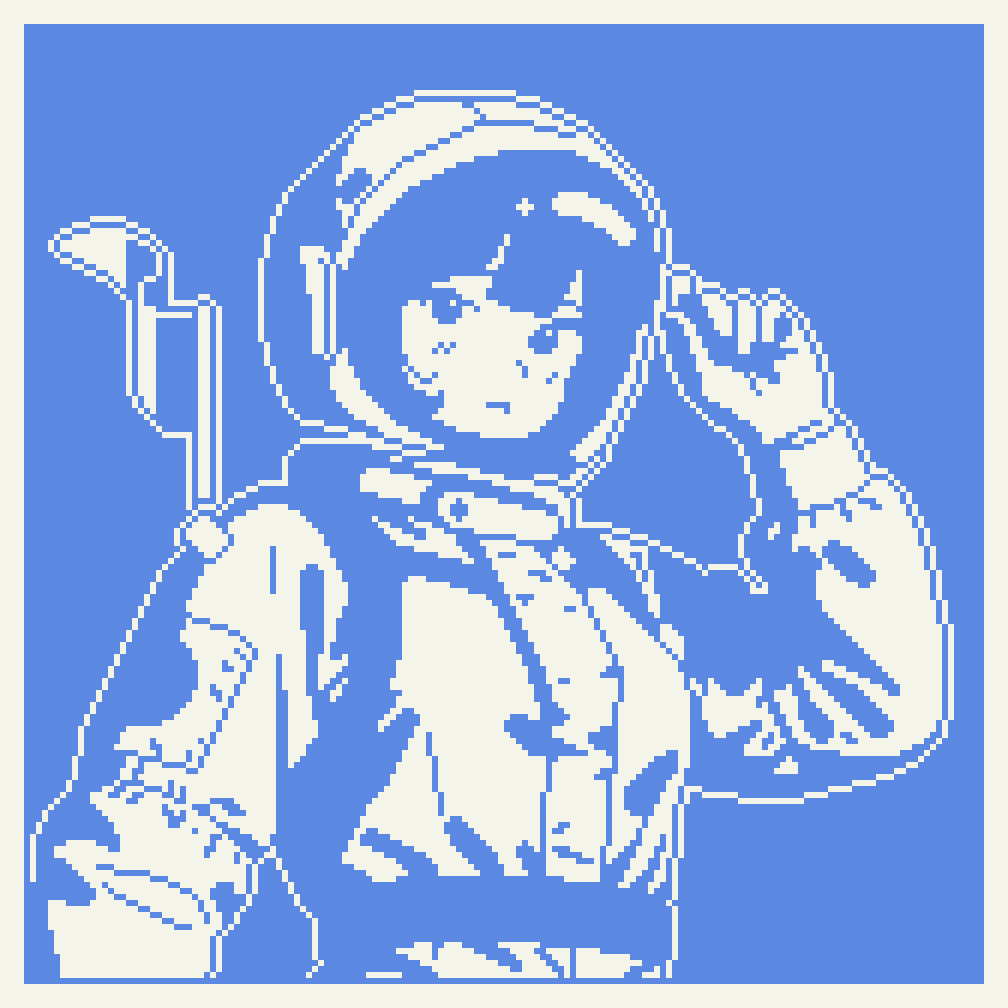 Baby Blue Astronaut — pixel art